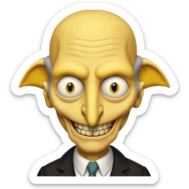 Mr. Burns, simpson, yellow skin tone, very very very long nose. sticker