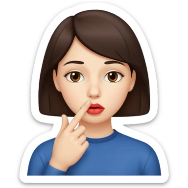 add-a-finger-in-front-of-the-pursed-lips-to-clearly-show-the-shushing-gesture sticker