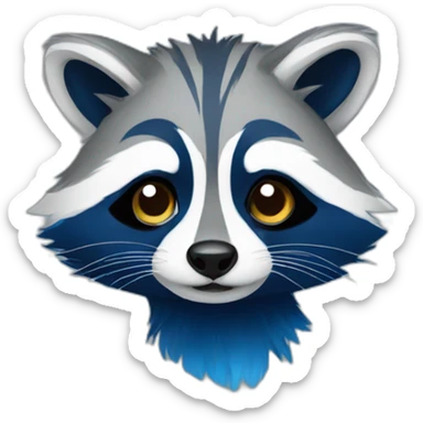 Blue raccoon sticker