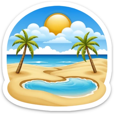 playa paisaje sin que sea un cuadro y que el cielo azul y la arena esten recortada sticker
