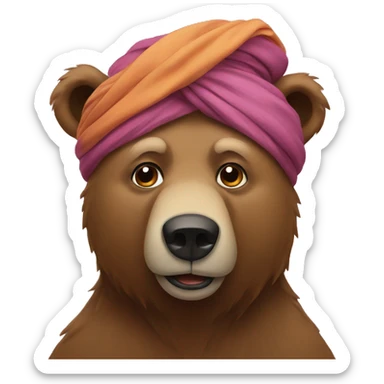 bear in turban sticker