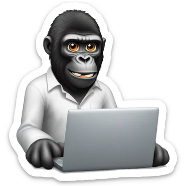 gorilla software engineer using a computer sticker