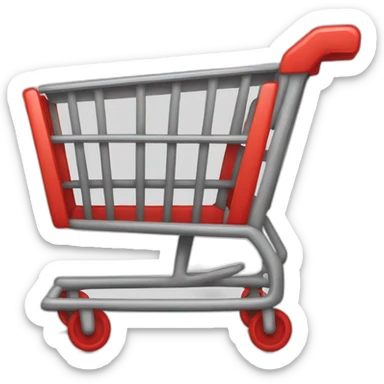a red grocery cart empty sticker