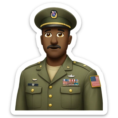 A military man who doesn't understand what's going on sticker