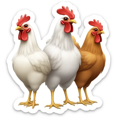 Three chickens sticker