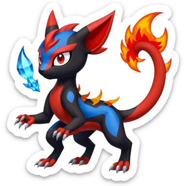 Colorful Meloetta-Litten-Guilmon-Darkrai-Pokémon-Fakémon-fusion-hybrid-creature sticker