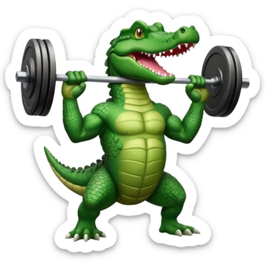 weightlifting crocodile sticker