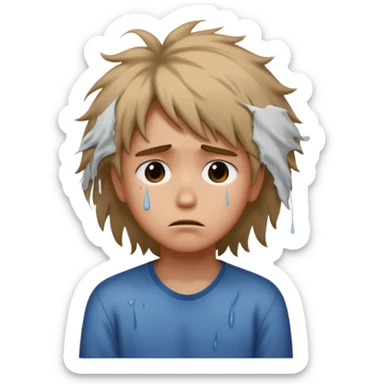 người ngồi buồn quay mặt vào góc tường sticker