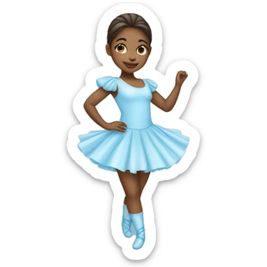 Dancer girl wearing light baby blue sticker