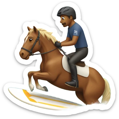 Horse riding a surfboard sticker