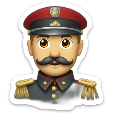 petit allemand moustachus soldat sticker