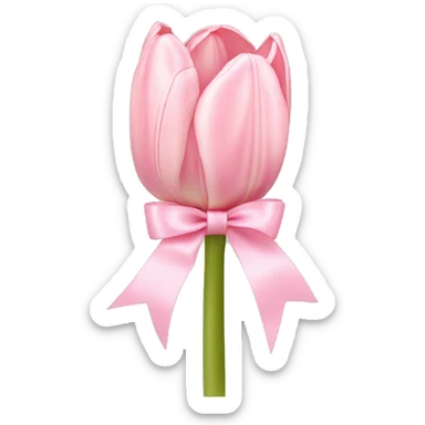 light pink tulip bouquet with light pink bow sticker