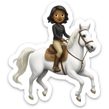 Girl ride a hourse  sticker