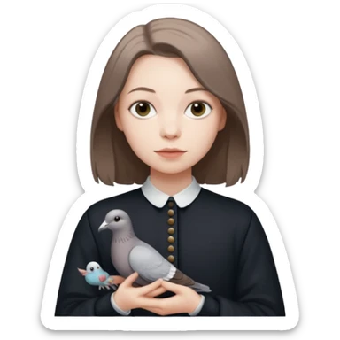 phoebe bridgers holding a pigeon sticker