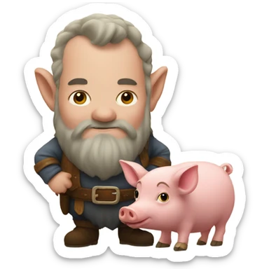 A dwarf on a pig sticker