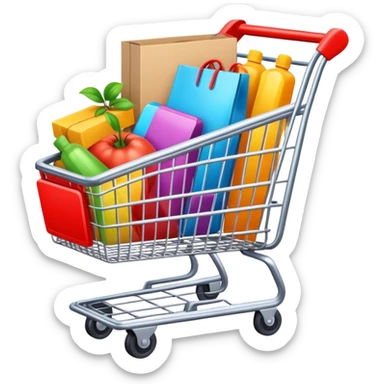 ecommerce shopping cart with items sticker