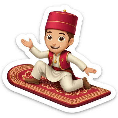 person riding a magic carpet sticker