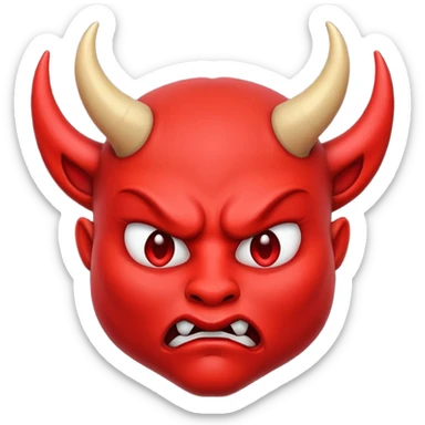 Devil emoji with pouting lips sticker