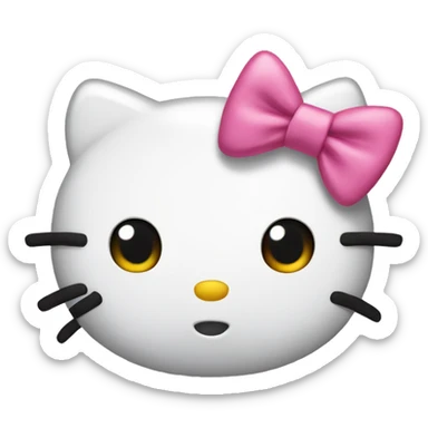 Hello kitty pink bow sticker