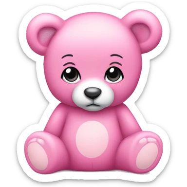 pink coquette teddy bear sticker
