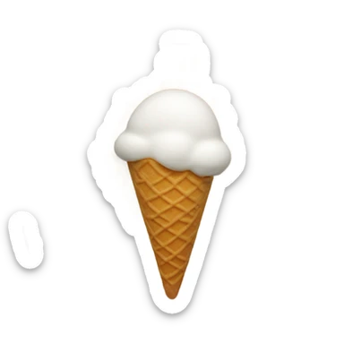 quenelle-shape ice cream on a glass plate sticker