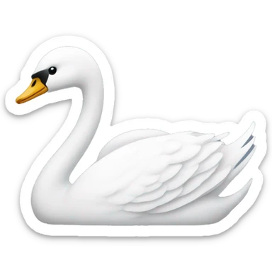 Swan emoji with facing the right side sticker