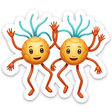 Last two brain cells dancing sticker