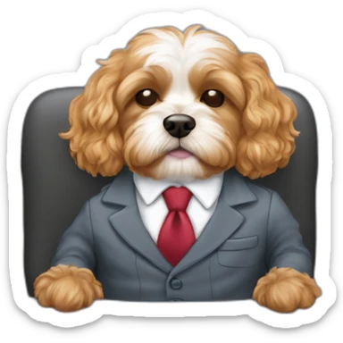 cavapoo sleeping in business attire sticker