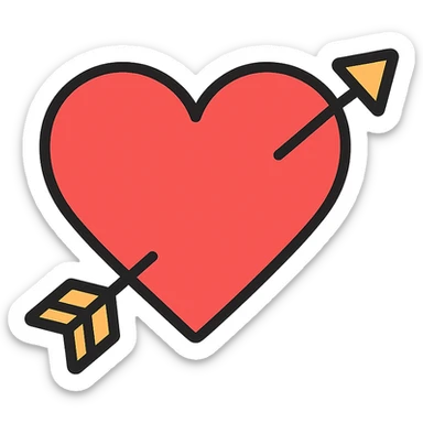 heart with arrow icon sticker