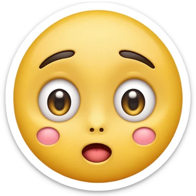 Embarrassed shock yellow emoji sticker