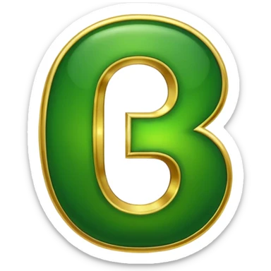 number 6 in golden and green shadows sticker