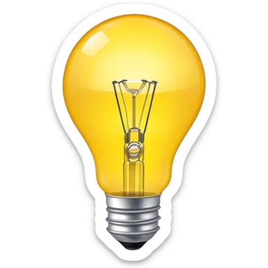 yellow light bulb glowing sticker