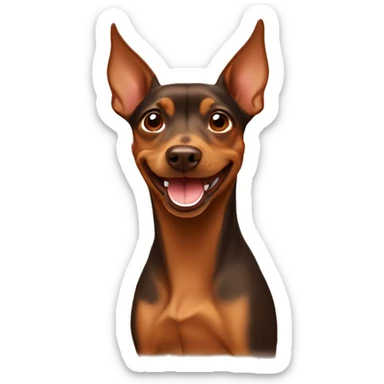 Brown Pinscher smiling sticker