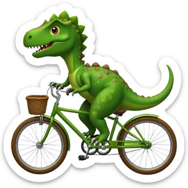 A dinosaur on a bicycle  sticker