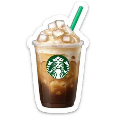 Starbuck ice coffee with ice cubes sticker