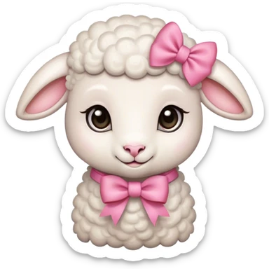 cute lamb with bow sticker