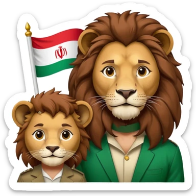 lion and son iranian flag sticker
