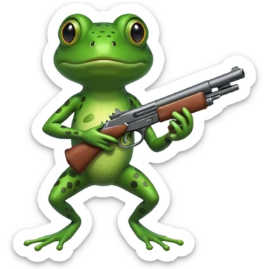 Frog with a gun sticker