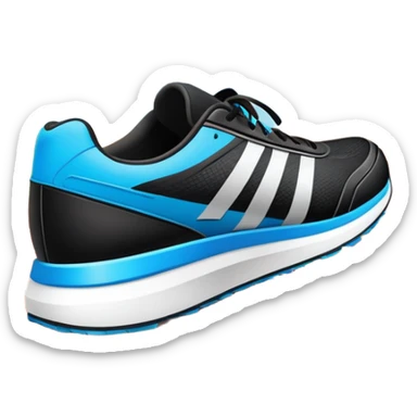 Running shoes placed on a professional track, ready for a sprint. The vibrant background features a stadium with cheering fans, a bright blue sky, and a digital timer displaying race time. Motion lines emphasize speed and energy. Transparent background highlights the athletic spirit. sticker