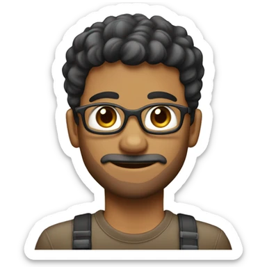 Homen com placa com nome Abraão Lucas está ocupado  sticker