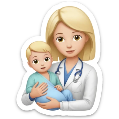 female chiropractor adjusting baby sticker