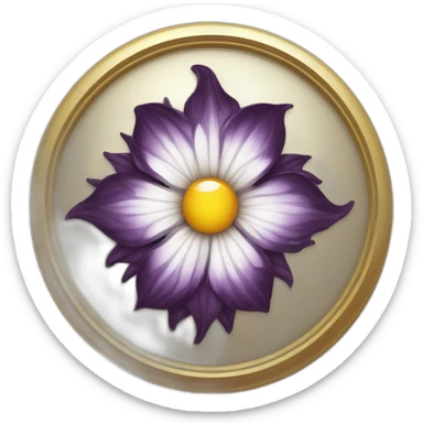 fantasy medallion in the shape of a dark flower sticker