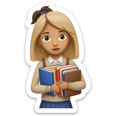 a girl that carry to much stuff sticker