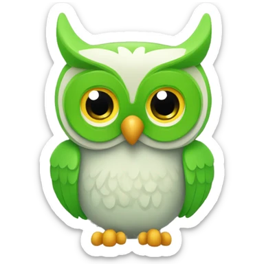 duolingo green owl sticker