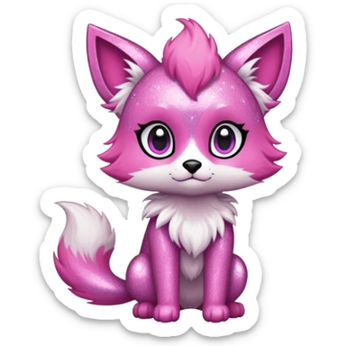 Cool cute Kawaii edgy fantasy animal sparkle fursona Fionbri by griffsnuff & LiLaiRa & Falvie full body sticker