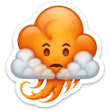 Eerie orange smoky clouds  sticker