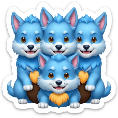 cute blue cerberus sticker