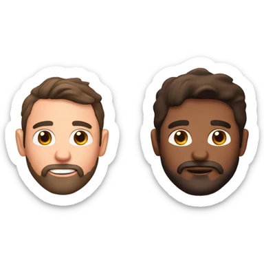 Brunette man with beard with pig  sticker