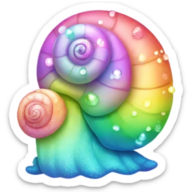 Kawaii pastel rainbow bedazzled snail sticker