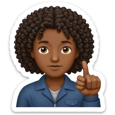 Persona de color con el pulgar arriba con el pelo colocho y más maliante sticker